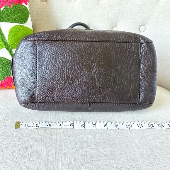 Cole Haan Chocolate Brown Handbag with Gold Accents - Picture 4 of 14